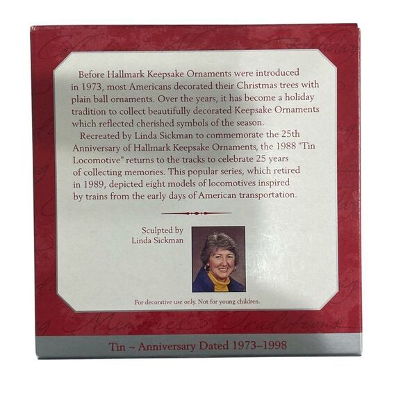 Tin Locomotive Hallmark Ornament Anniversary Edition - Picture 2 of 3